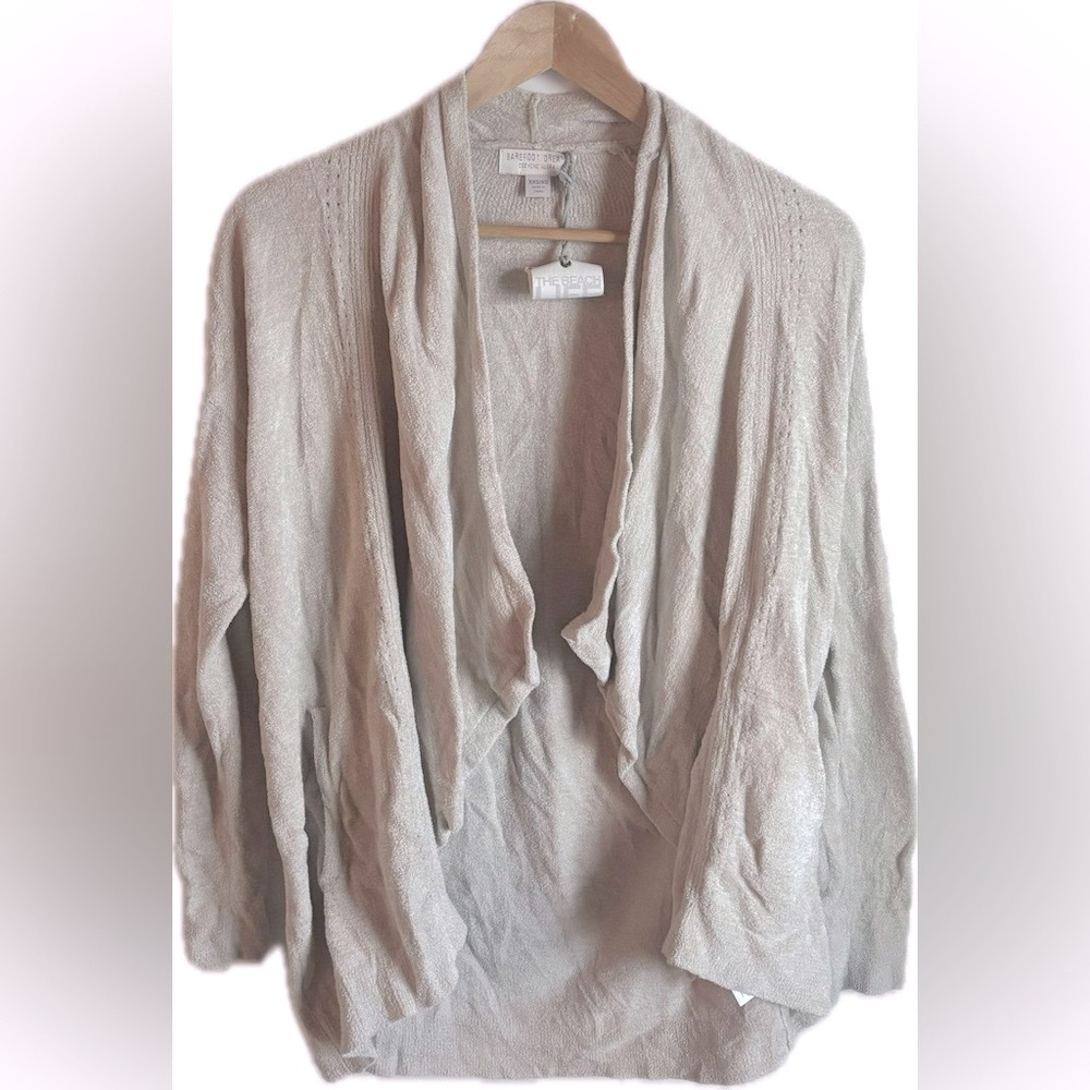 BAREFOOT DREAMS Cream Open Front Cardigan
